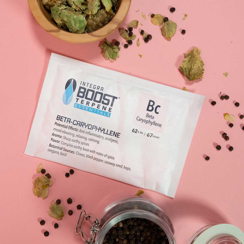 Integra Boost Terpene Essentials: Beta-Caryophyllene 67g 62% Terpeeni-Infuusiopaketti Kosteudensäätäjät