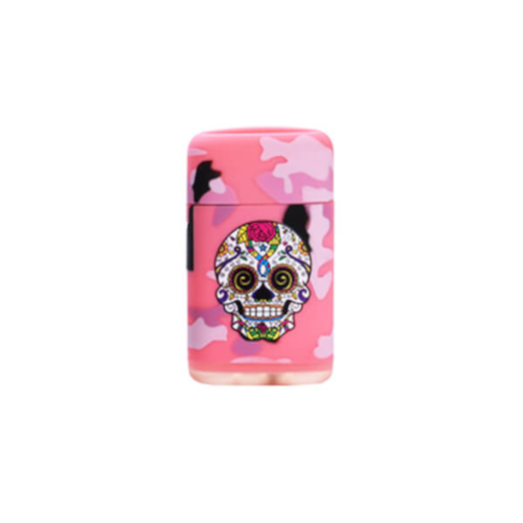 Camouflage Skull Jet Flame Sytytin Pinkki Sytyttimet