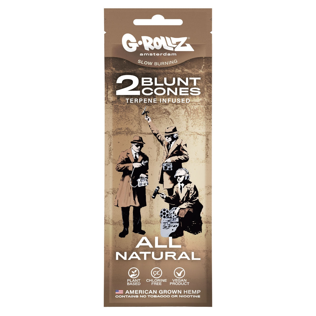 G-Rollz - Banksy’s Graffiti ’All Natural’ Terpeeni Infusoitu Cbd Hamppu Bluntti Conet 2Kpl