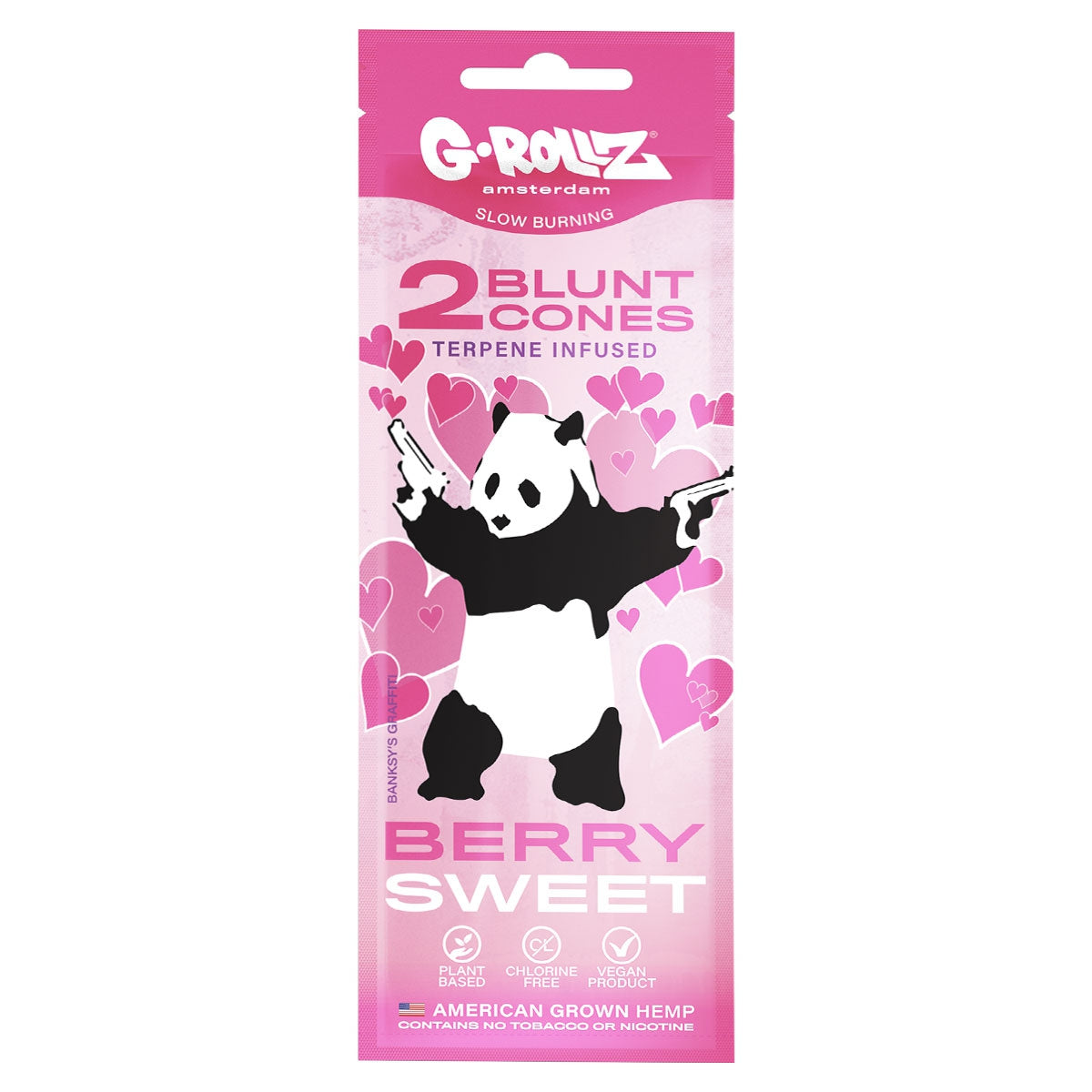 G-Rollz - Banksy’s Graffiti ’Berry Sweet’ Terpeeni Infusoitu Cbd Hamppu Bluntti Conet 2Kpl