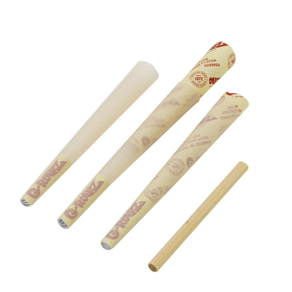G-Rollz - Banksy’s Graffiti ’Flower Thrower’ Organic Hemp Lyhyet 1-1/4 Conet 6Kpl
