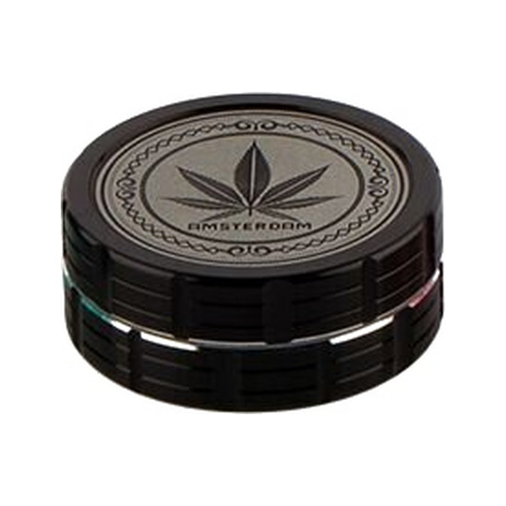 Grace Glass Amsterdam Grinder 2-Piece 50 mm black - Ghost Town Seeds