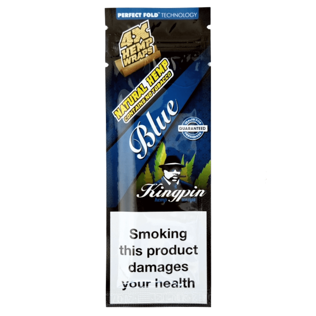 Kingpin - Blue Hemp Blunt Wraps 4kpl - Ghost Town Seeds