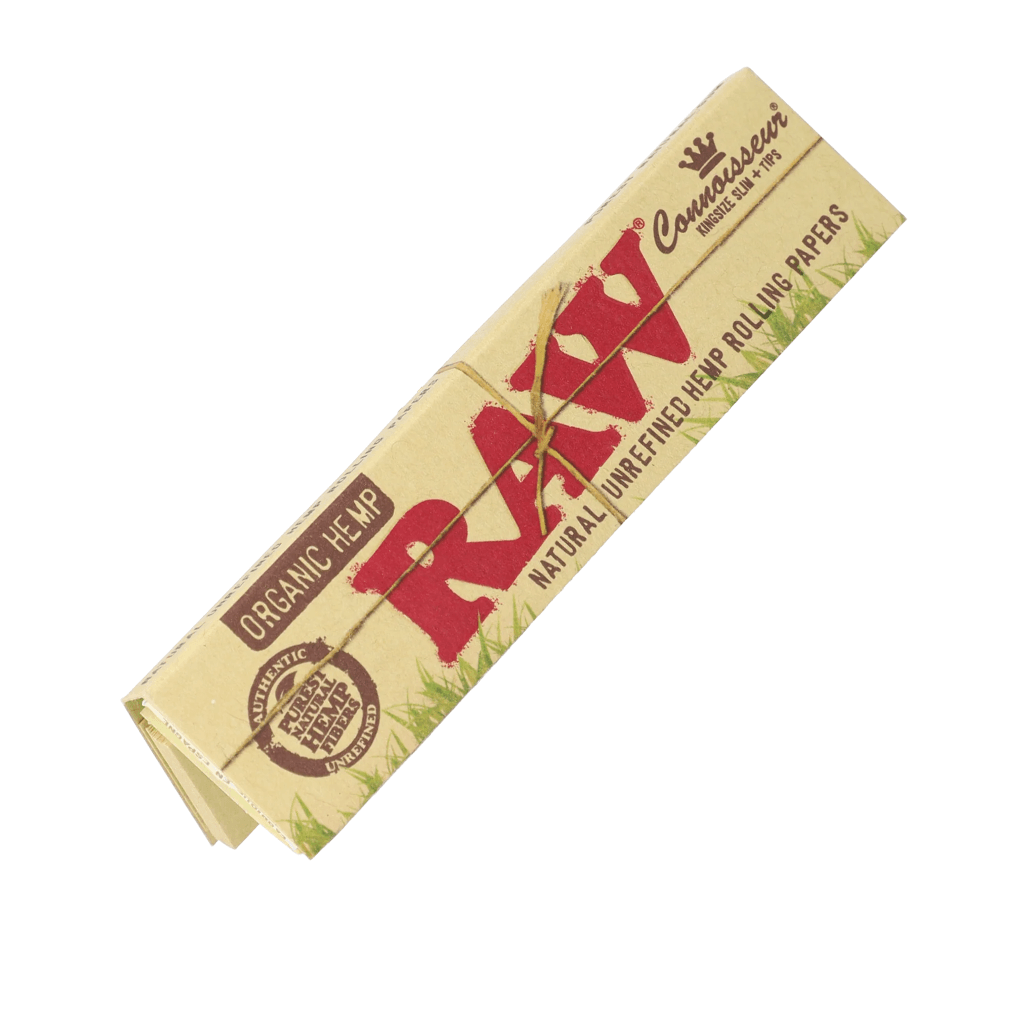RAW - Organic Hemp Connoisseur KS Slim Ohuet Pitkät Paperit + Tipit - Ghost Town Seeds