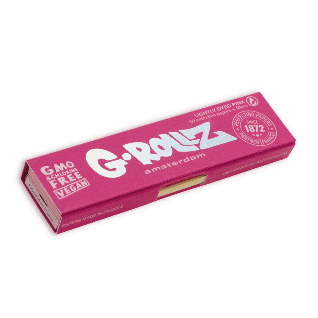 G-Rollz - Pink KS Slim Rolling Papers + Tips