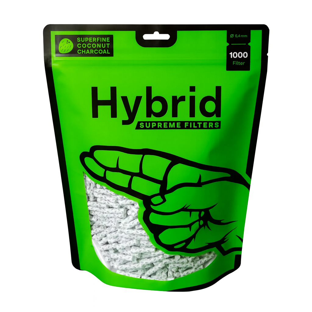 Hybrid - 6,4mm Selluloosa Aktiivihiilifiltterit (1000 kpl) Filtterit & Tipit