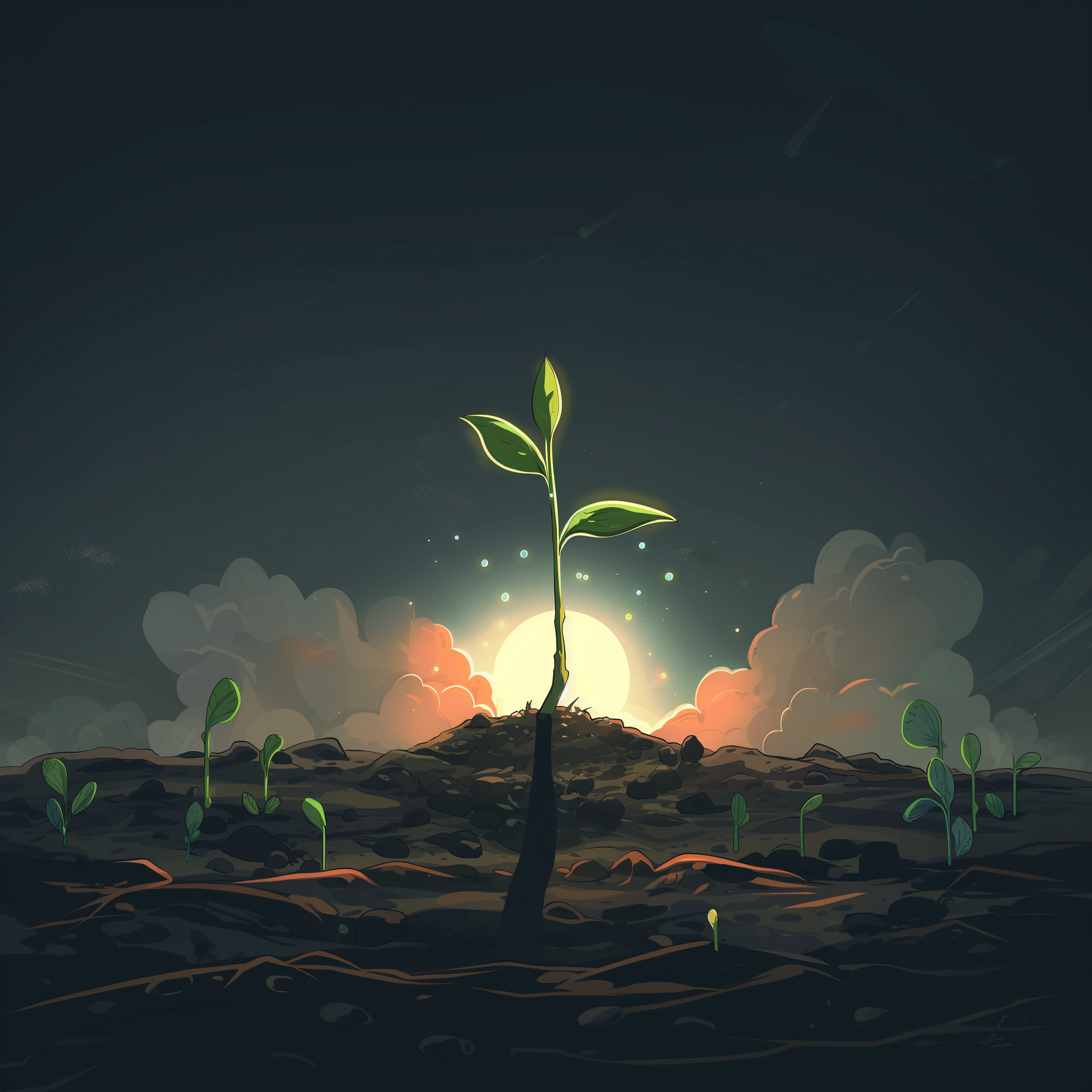 Kuvituskuva itävästä taimesta; laaja valikoima kannabiksen siemeniä keräilyyn, mukaan lukien feminisoidut ja autoflower-siemenet eri siemenpankeilta.