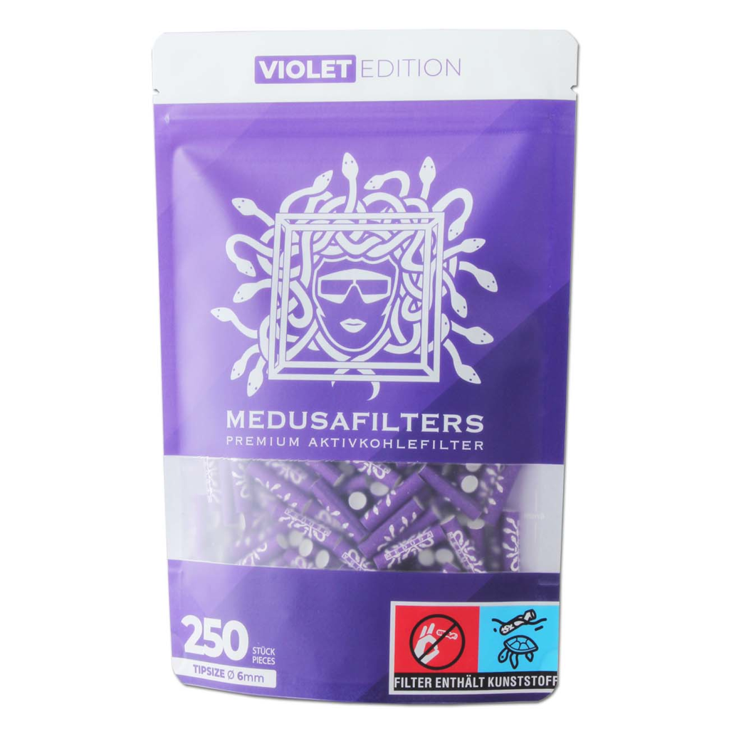 Medusafilters - 6Mm Violet Edition Aktiivihiilifiltterit 250Kpl Filtterit & Tipit