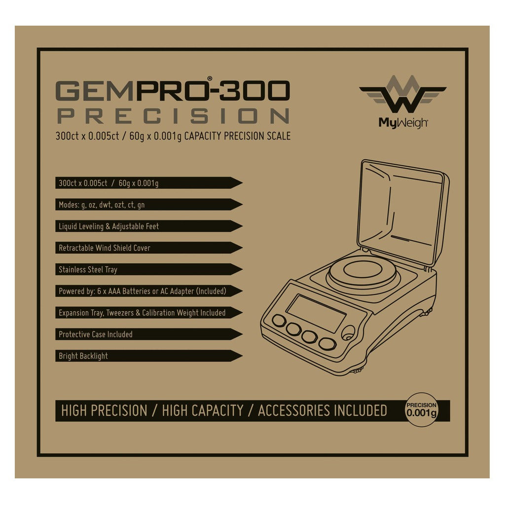 My Weigh - GemPro 300 Tarkkuusvaaka 0.001 - 60g