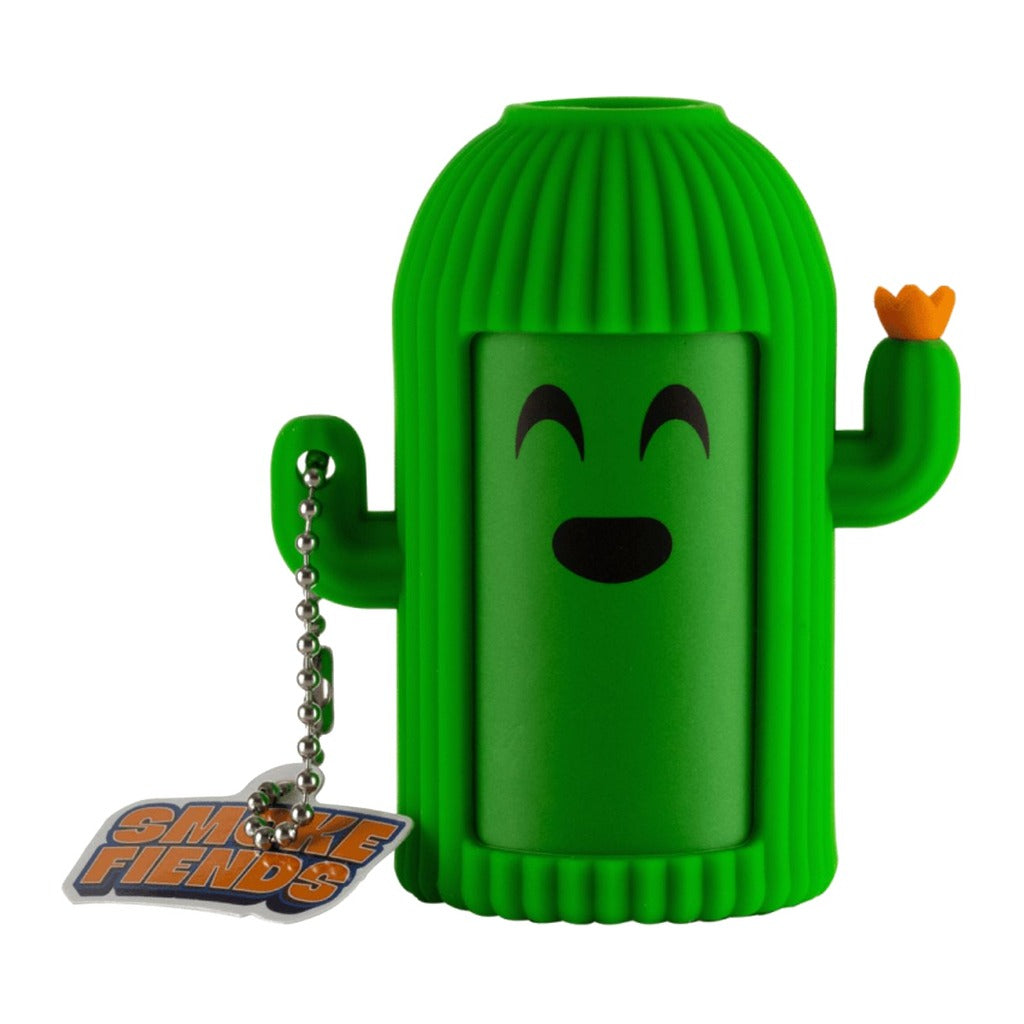 Smoke Fiends Blaze The Cactus air filter, green cactus-shaped silicone body, front view