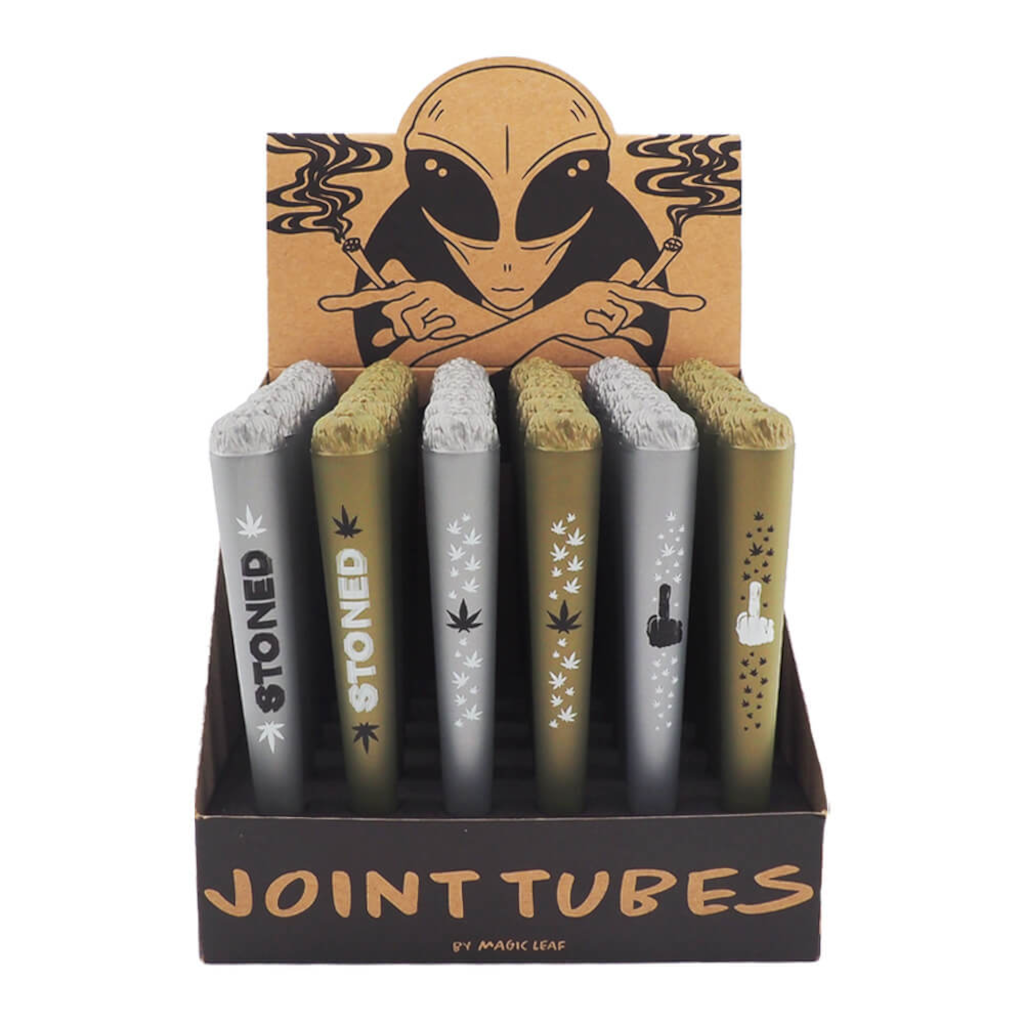 Stoned Cannabis - Silver & Gold Joint Tube Käärekotelot